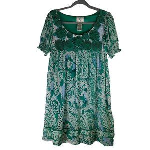 IE Green and White Dress Modern Jane Austen
